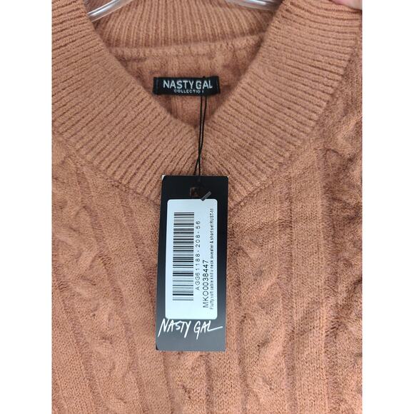 NWT Nasty Gal rust colored v-neck long sleeve sweater - medium / large - Picture 2 of 5
